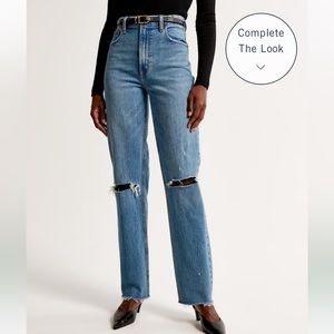 Abercrombie curve love ultra high rise 90s straight jean
